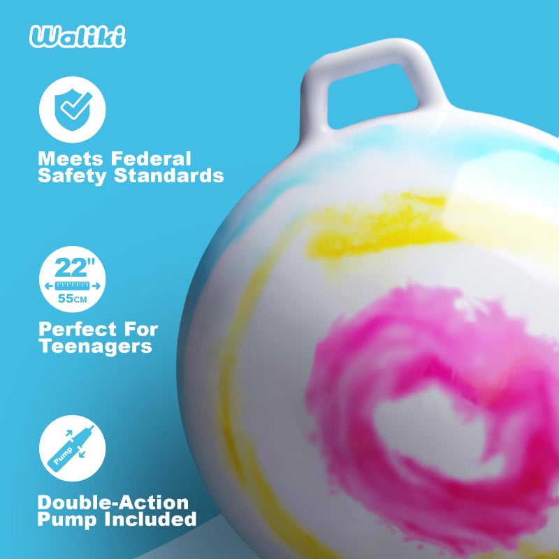 WALIKI Hopper Ball for Teens | 22-Inch Jumping Sit and Bounce Ball | Hop Ball for Outdoor Fun & Tie Dye - Image 3